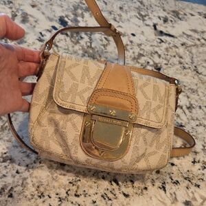 Michael Kors Cream and Tan Crossbody Bag